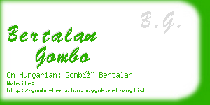 bertalan gombo business card